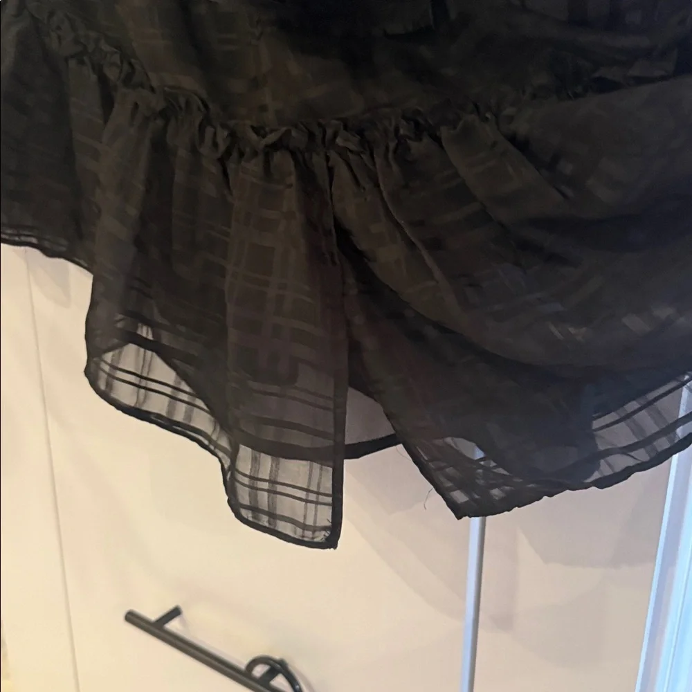Anthropologie Tiered Asymmetrical Black Mini Skirt